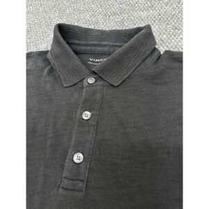 VINCE Men's Large Short Sleeve Polo Shirt Cotton Black